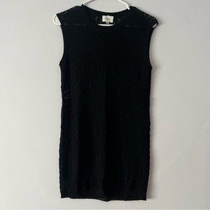 Aritzia Wilfred Black Sleeveless Patterned Knit T… - image 1